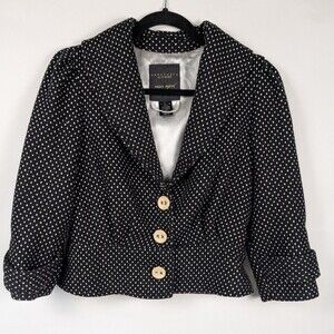 Sanctuary Clothing Women's Jacket Size L Black White Polka Dot Button Front
